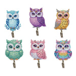 6Pcs/Set Animal-Diamond Art Craft Wall Hooks