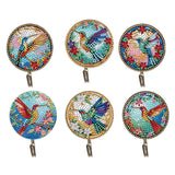 6Pcs/Set Animal-Diamond Art Craft Wall Hooks