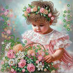 Flower Girl-Partial Special Diamond Painting-30x30cm