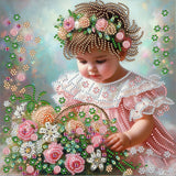 Flower Girl-Partial Special Diamond Painting-30x30cm