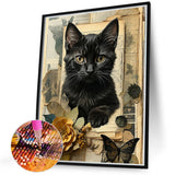 Cat-Full Round Diamond Painting-40x50cm