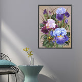 Bees And Flowers-Full Round Diamond Painting-50x60cm-Large Size