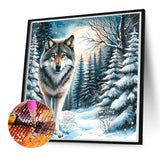 Wolf-Full Round Diamond Painting-50x50cm