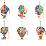 6Pcs/Set Hot Air Balloon-Double Side Drill-Diamond Keychain