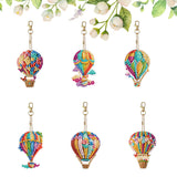 6Pcs/Set Hot Air Balloon-Double Side Drill-Diamond Keychain