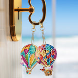 6Pcs/Set Hot Air Balloon-Double Side Drill-Diamond Keychain