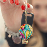 6Pcs/Set Hot Air Balloon-Double Side Drill-Diamond Keychain