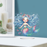 Mermaid Owl-Single Side Drill-Acrylic Diamond Desktop Ornament