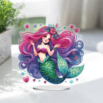 Mermaid Owl-Single Side Drill-Acrylic Diamond Desktop Ornament