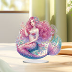 Mermaid Owl-Single Side Drill-Acrylic Diamond Desktop Ornament