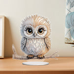 Mermaid Owl-Single Side Drill-Acrylic Diamond Desktop Ornament