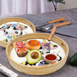 Animal-Round Diamond WoodenDinning Table Tray