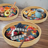 Animal-Round Diamond WoodenDinning Table Tray