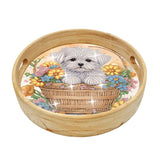 Animal-Round Diamond WoodenDinning Table Tray