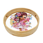 Animal-Round Diamond WoodenDinning Table Tray