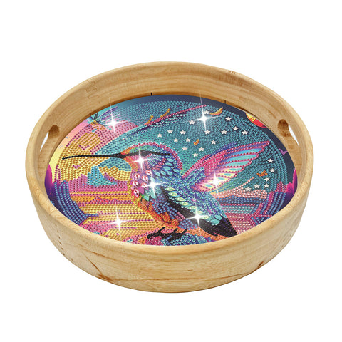 Animal-Round Diamond WoodenDinning Table Tray