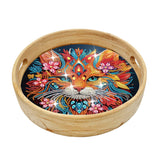 Animal-Round Diamond WoodenDinning Table Tray