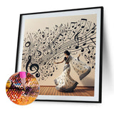 Piano Girl-Full Round Diamond Painting-40x40cm