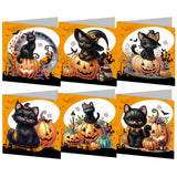 5/6Pcs/Set Halloween-Diamond Greeting Cards