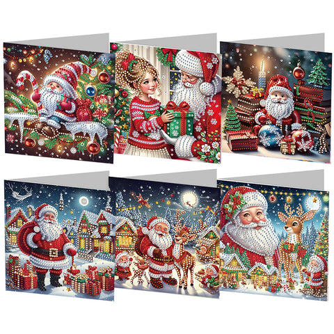 6/12Pcs/Set Christmas-Diamond Greeting Cards