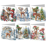 6/12Pcs/Set Christmas-Diamond Greeting Cards