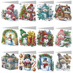 6/12Pcs/Set Christmas-Diamond Greeting Cards