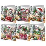 6/12Pcs/Set Christmas-Diamond Greeting Cards