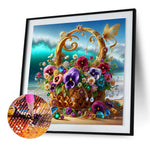 Gorgeous Flower Baskets-Full Round Diamond Painting-30x30cm