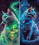 Starry Sky Smoke Cat-Full Drill Diamond Painting-40x70cm