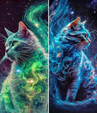 Starry Sky Smoke Cat-Full Drill Diamond Painting-40x70cm