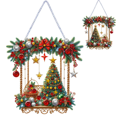 Christmas Special Shape Tree Diamond Painting Hanging Pendant