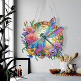 5DStained Glass Panel Decorative Home Garden Decoration Hanging Kit