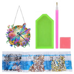 5DStained Glass Panel Decorative Home Garden Decoration Hanging Kit