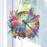 5DStained Glass Panel Decorative Home Garden Decoration Hanging Kit