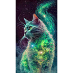 Starry Sky Smoke Cat-Full Drill Diamond Painting-40x70cm