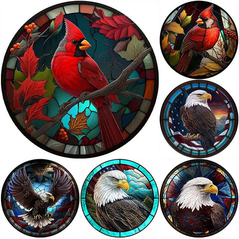 Stained Glass Animal-Full Round Diamond Painting-30x30cm