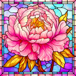 Stained Glass Flower-Full Round Diamond Painting-40x40cm