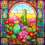 Stained Glass Flower-Full Round Diamond Painting-40x40cm