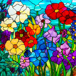 Stained Glass Flower-Full Round Diamond Painting-40x40cm