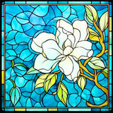 Stained Glass Flower-Full Round Diamond Painting-40x40cm