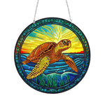 Sea Turtle-Single Side Drill-Diamond Pendant