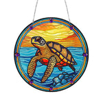 Sea Turtle-Single Side Drill-Diamond Pendant