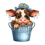 Bucket Cow-Full Round Diamond Painting-30x40cm