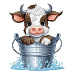 Bucket Cow-Full Round Diamond Painting-30x40cm