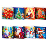 8/12Pcs/Set-Christmas-Diamond Greeting Cards