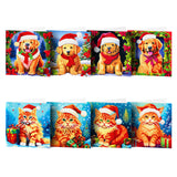 8/12Pcs/Set-Christmas-Diamond Greeting Cards