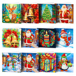 8/12Pcs/Set-Christmas-Diamond Greeting Cards