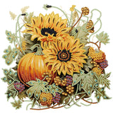 Autumn Pumpkin Sunflowers-Partial Special Diamond Painting-30x30cm