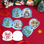 12Pcs/Set Christmas Animals-Diamond Greeting Cards