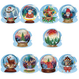 10Pcs/Set Christmas Crystal Ball-Diamond Greeting Cards